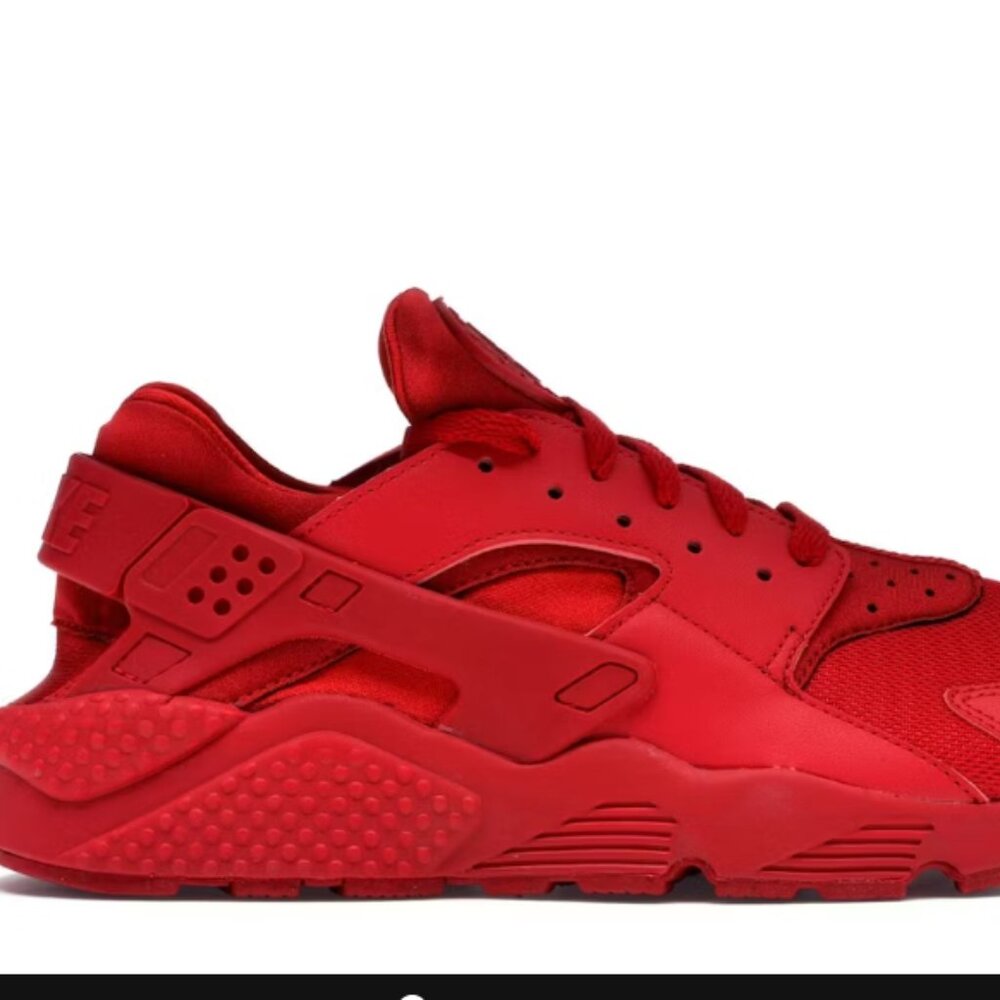 Nike Air Huarache Triple Red Size Youth 7 or Womens size 8.5 Brand NEW - Picture 2 of 10